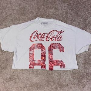 Coca Cola brand size XL cropped tee shirt